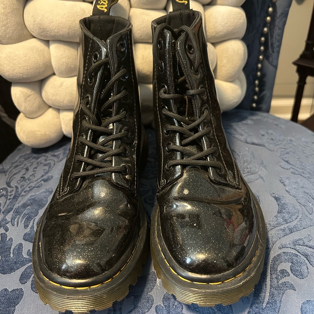 Dr. Martens Luana AW004 Black Sparkle 7-Eye Boots -Women’s 6